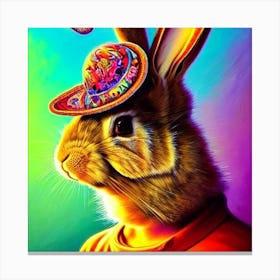 Rabbit With Mexican Hat Canvas Print