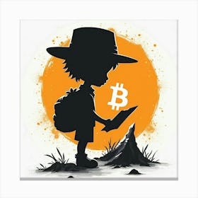 Bitcoin In A Hat Canvas Print