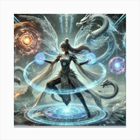 Empress Lian Elemental Dragon Power Sci Fi Canvas Print