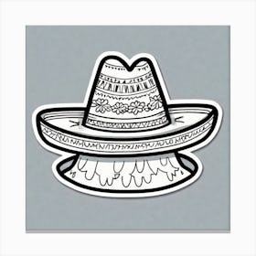 Mexico Hat Sticker 2d Cute Fantasy Dreamy Vector Illustration 2d Flat Centered By Tim Burton (30) Canvas Print