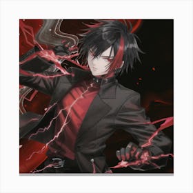 Anime character with black hair Canvas Print
