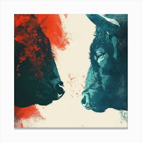 Bull And Bullfighter Canvas Print