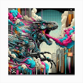 Cyborg Dinosaur Canvas Print