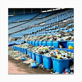 Stadium Rubbish Litter Trash Debris Pollution Garbage Waste Environment Cleanup Waste Man (8) Canvas Print