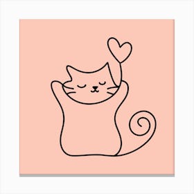 Cute Cat Drawing Canvas Print