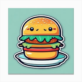 Kawaii Burger 11 Canvas Print