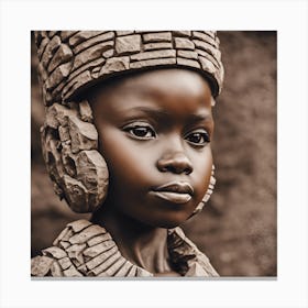 Portrait Of African Girl Canvas Print