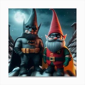 Batman And Gnome Canvas Print
