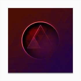 Geometric Neon Glyph on Jewel Tone Triangle Pattern 318 Canvas Print