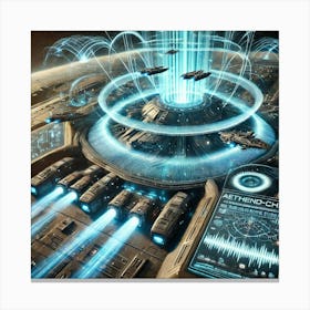 Aether Class Command Ship Communication Strategic Planning Canvas Print