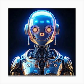 Firefly Cheerful Cybernetic Robot Icon With Holographic Glow 72673 (2) Canvas Print