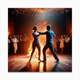 Dancers On Fire 6 Canvas Print