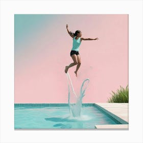 Swimming Art Print (19) Canvas Print