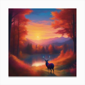 Deer In The Forest 2 Canvas Print