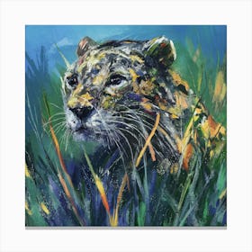 Leopard In Grass Canvas Print