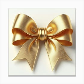 Gold Bow Isolated On White Canvas Print