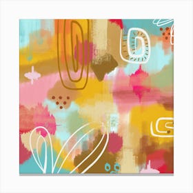 Earthy Colourful Abstract Art Canvas Print