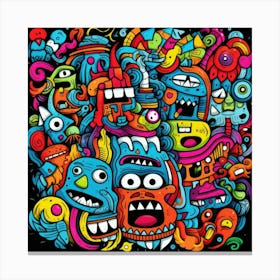 Doodle Monsters 2 Canvas Print