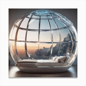 Glass Globe Bed Canvas Print