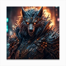 Wolf In Armor Canvas Print
