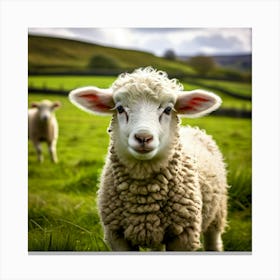 Nature Wool Farm Animal Herd Countryside Grass Sheep Mammal Green Landscape Farming Meado (9) Canvas Print