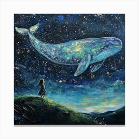 Whale In The Starry Night Sky 13 Canvas Print