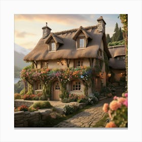 Cottage In The Woods art print 2 Canvas Print