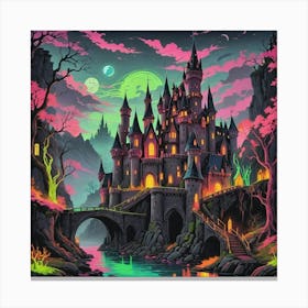 Castle At Night Canvas Print