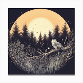 Owl In The Woods Canvas Print