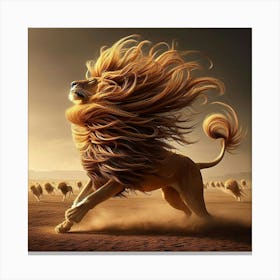 Lion In The Desert 1 Canvas Print