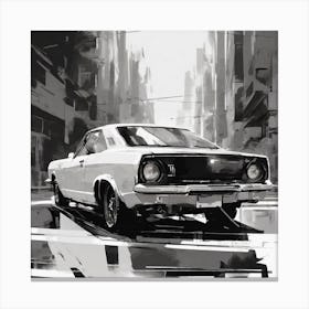 Classic Car In The City 4 Canvas Print