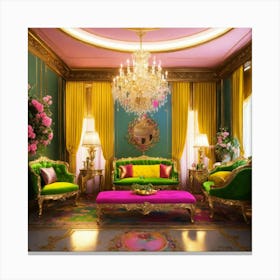 Futuristic Beautiful French Mansion Interior Livin (9) Canvas Print