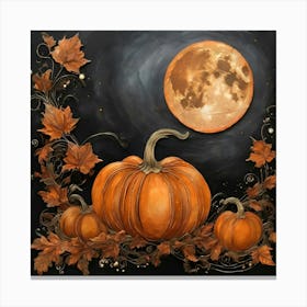 Abstract Pumpkin Halloween Pic Canvas Print