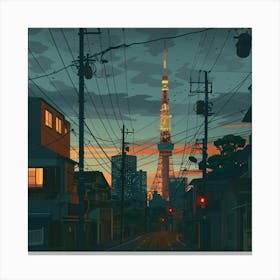 Sunset In Tokyo Canvas Print