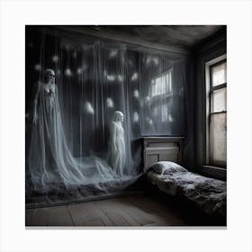 Walls Are Covered In Transparent Shadow Like Images Of Haunting Memories Canvas Print