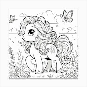 Line Art pony 3 Canvas Print