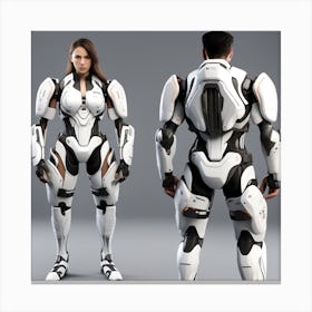 Building A Strong Futuristic Digital Suit Like The One In The Image Requires A Significant Amount Of Expertise, Resources, And Time Canvas Print