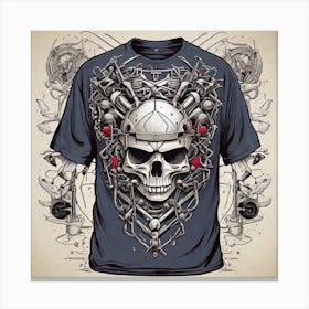 Skull T - Shirt 1 Canvas Print