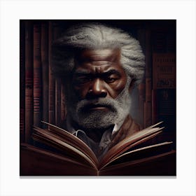 A Black Man Reading a Book Canvas Print