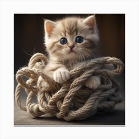 Kitten In A Basket Canvas Print