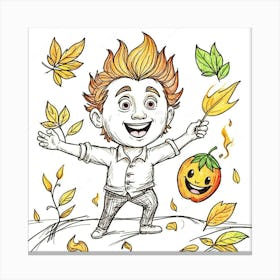 Autumn Boy Canvas Print