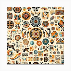 Set Of Tribal Symbols Canvas Print