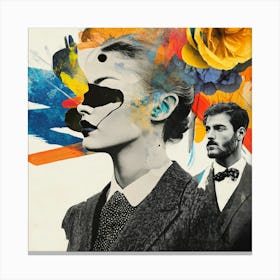 Portrait Of A Man And Woman Collage Canvas Print