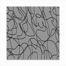 Abstract Line Art in Gray Canvas Print