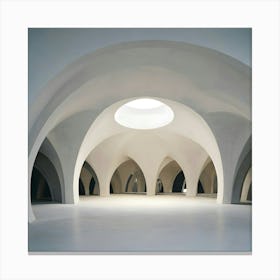 Arches In A White Building Canvas Print