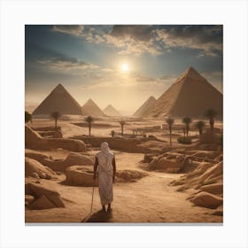 Ancient Egyptian Landscape With One Man 2 Canvas Print