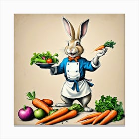 Rabbit With Carrots 40 Canvas Print