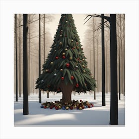 Christmas Tree In Middle Of The Forest By Jacob Lawrence And Francis Picabia Perfect Composition (3) Canvas Print