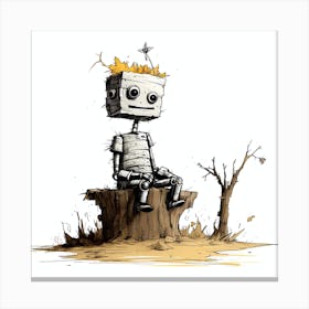 Robot In The Woods Canvas Print