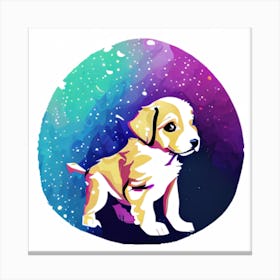 Puppy In Space Canvas Print